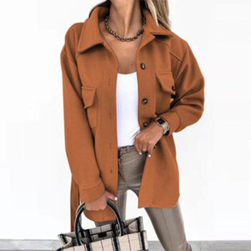 Damska koszula wierzchnia zapinana na guziki-Shirts for women-Olave