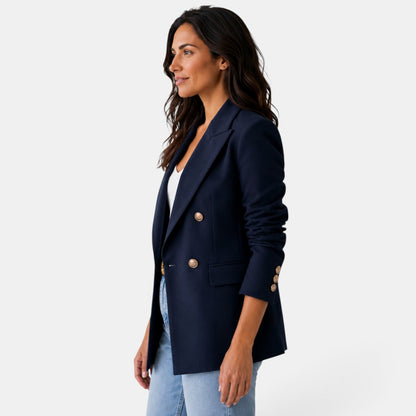 Damska marynarka dwurzędowa z klapami-Blazer for women-Olave