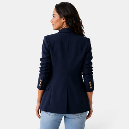 Damska marynarka dwurzędowa z klapami-Blazer for women-Olave