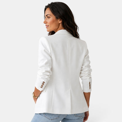 Damska marynarka dwurzędowa z klapami-Blazer for women-Olave