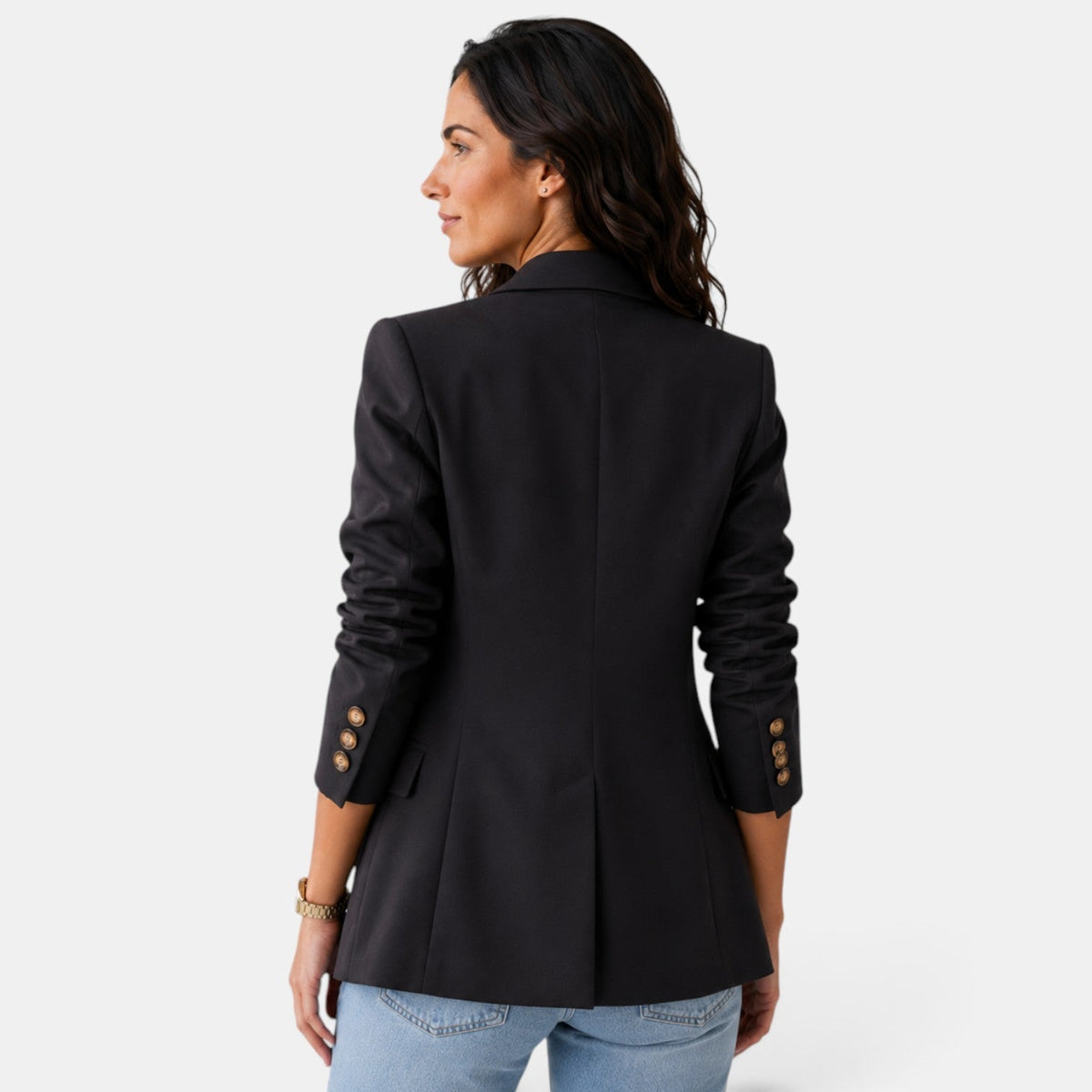 Damska marynarka dwurzędowa z klapami-Blazer for women-Olave
