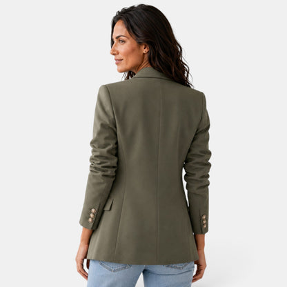 Damska marynarka dwurzędowa z klapami-Blazer for women-Olave