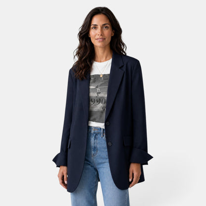 Damska marynarka oversize z dwoma guzikami-Blazer for Women-Olave