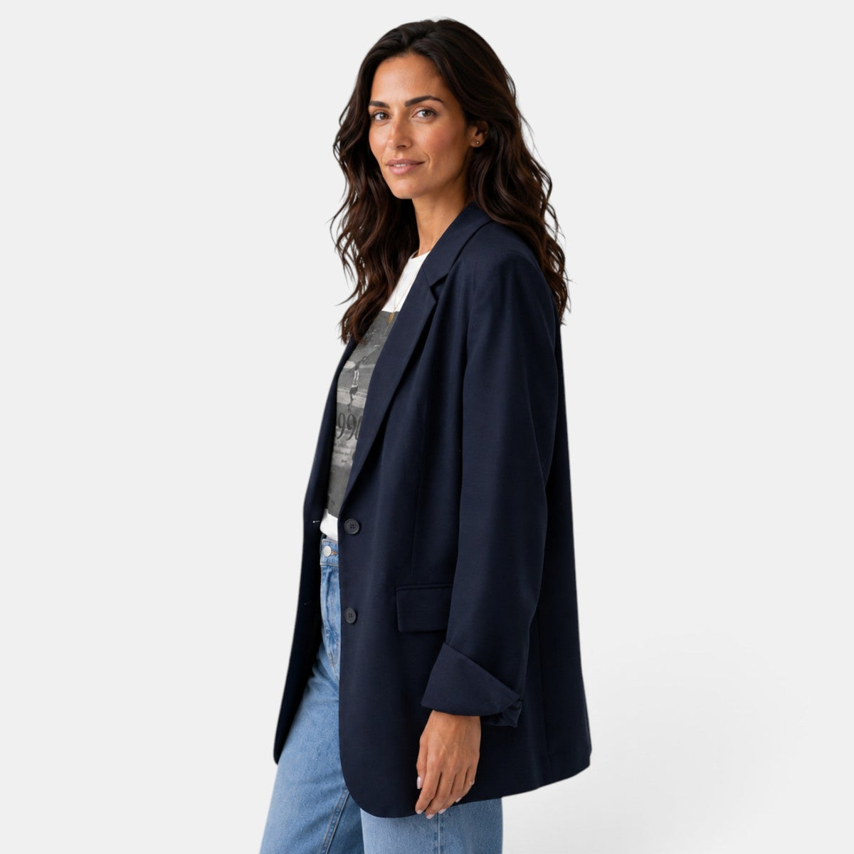 Damska marynarka oversize z dwoma guzikami-Blazer for Women-Olave