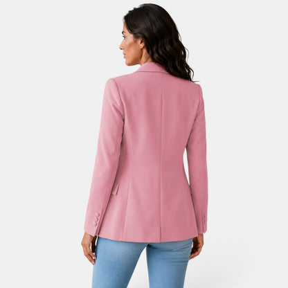 Damska marynarka z otwartym przodem i kieszeniami z patkami-Blazer for women-Olave