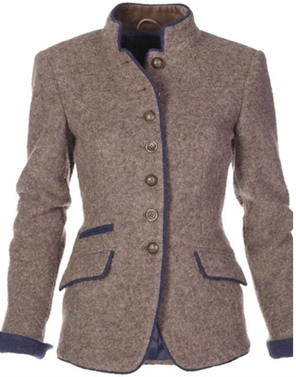 Damska marynarka ze stójką i zapięciem na guziki-Blazer for women-Olave