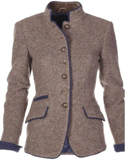 Damska marynarka ze stójką i zapięciem na guziki-Blazer for women-Olave