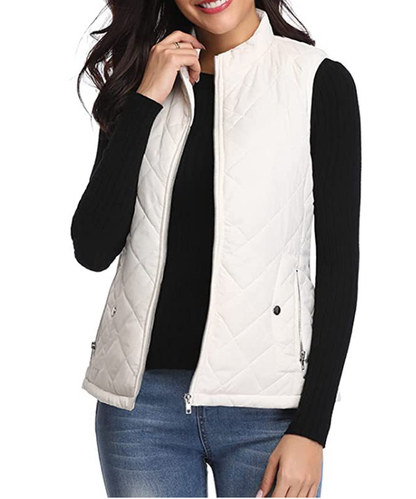Damska pikowana kamizelka zapinana na zamek-Vest for women-Olave