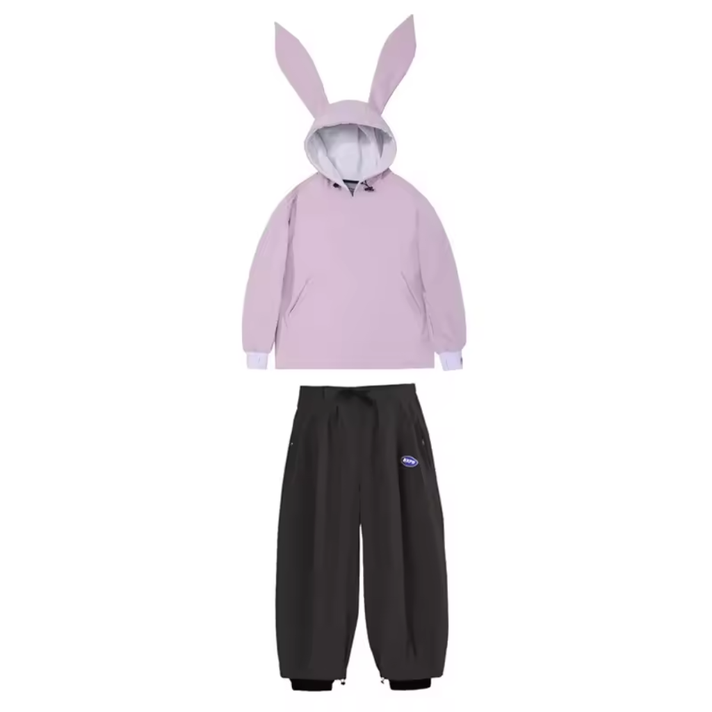 Damski komplet: anorak i spodnie z szerokimi nogawkami-Sets for women-Olave