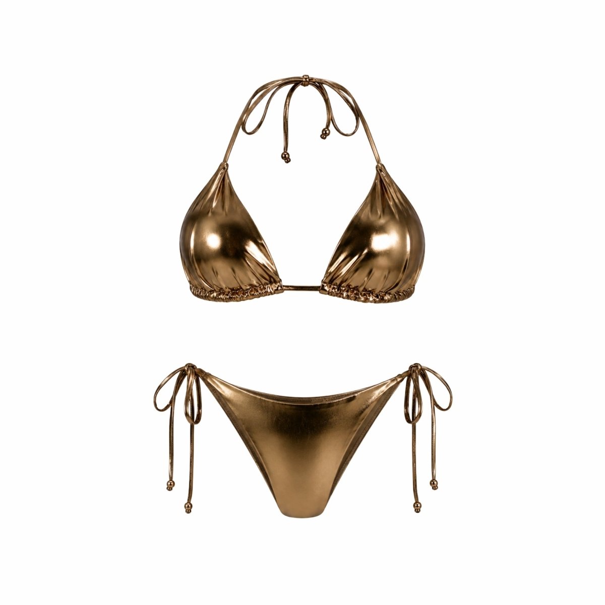 Damski metaliczny zestaw bikini-Swimwear for Women-Olave