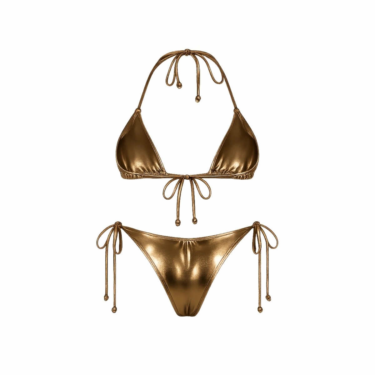 Damski metaliczny zestaw bikini-Swimwear for Women-Olave