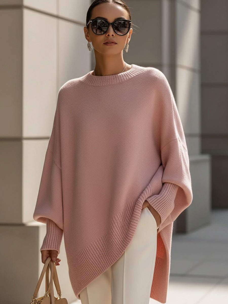 Damski sweter oversize z rękawami typu nietoperz-Sweaters for Women-Olave