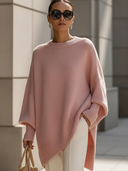 Damski sweter oversize z rękawami typu nietoperz-Sweaters for Women-Olave