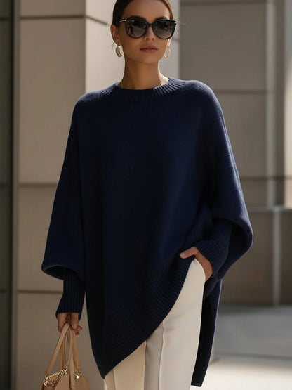 Damski sweter oversize z rękawami typu nietoperz-Sweaters for Women-Olave