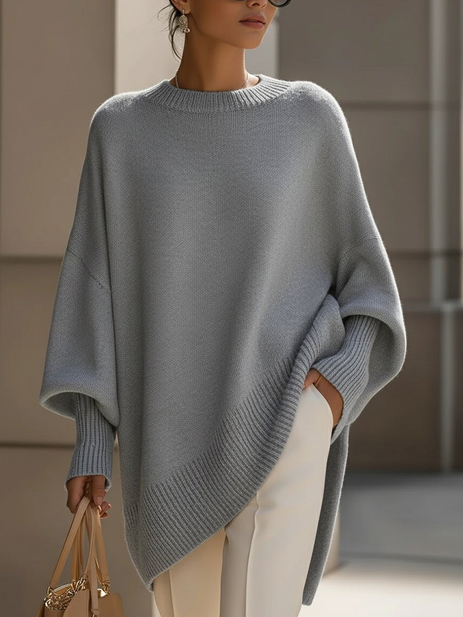 Damski sweter oversize z rękawami typu nietoperz-Sweaters for Women-Olave