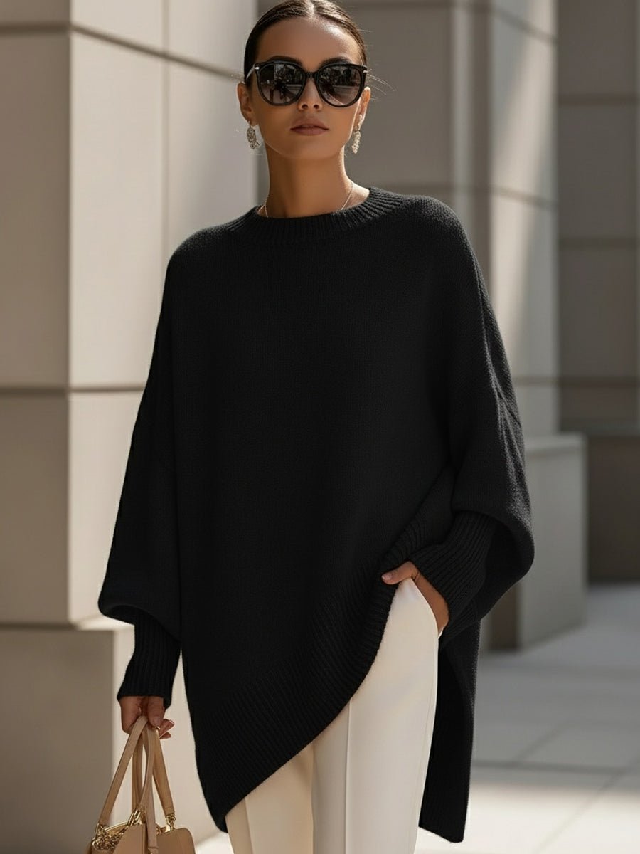 Damski sweter oversize z rękawami typu nietoperz-Sweaters for Women-Olave