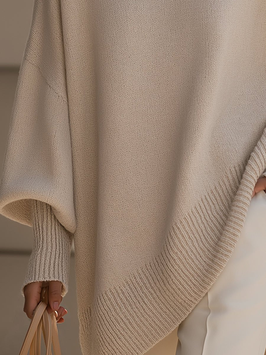 Damski sweter oversize z rękawami typu nietoperz-Sweaters for Women-Olave