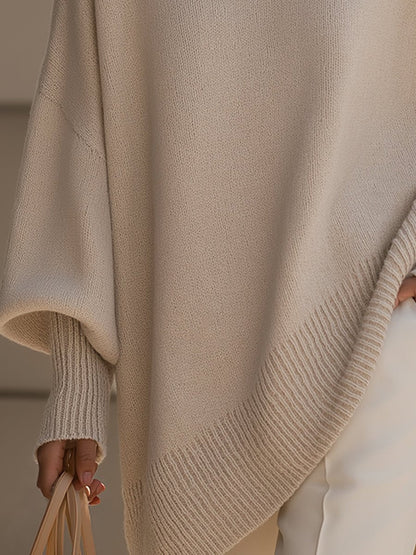 Damski sweter oversize z rękawami typu nietoperz-Sweaters for Women-Olave