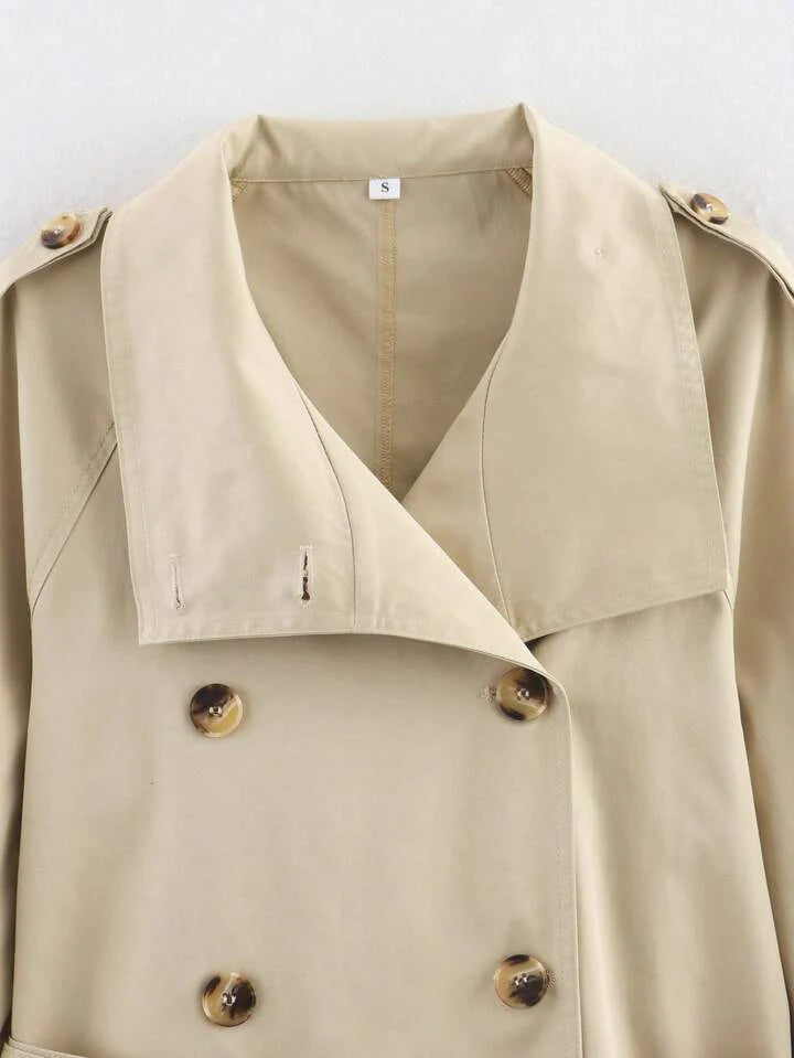 Damski trencz z paskiem i guzikami-Jacket for women-Olave