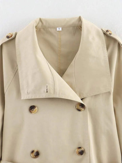 Damski trencz z paskiem i guzikami-Jacket for women-Olave