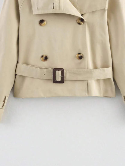 Damski trencz z paskiem i guzikami-Jacket for women-Olave