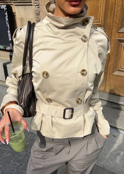 Damski trencz z paskiem i guzikami-Jacket for women-Olave