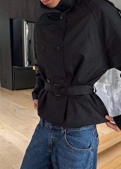 Damski trencz z paskiem i guzikami-Jacket for women-Olave