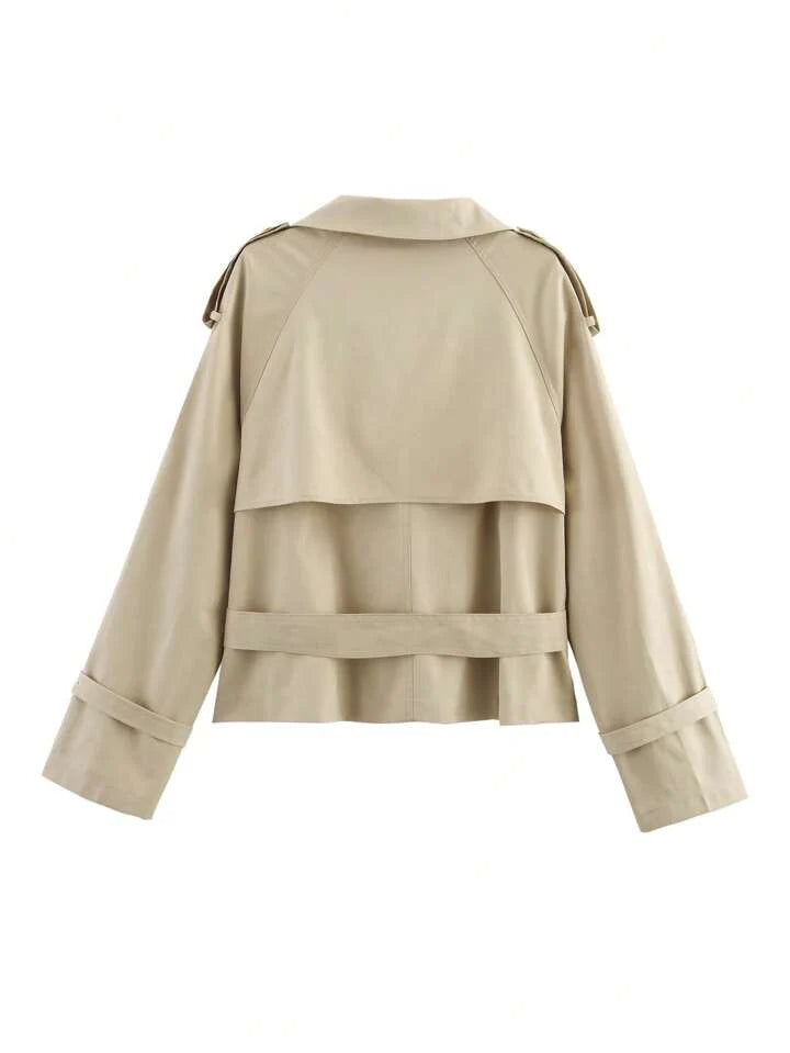 Damski trencz z paskiem i guzikami-Jacket for women-Olave