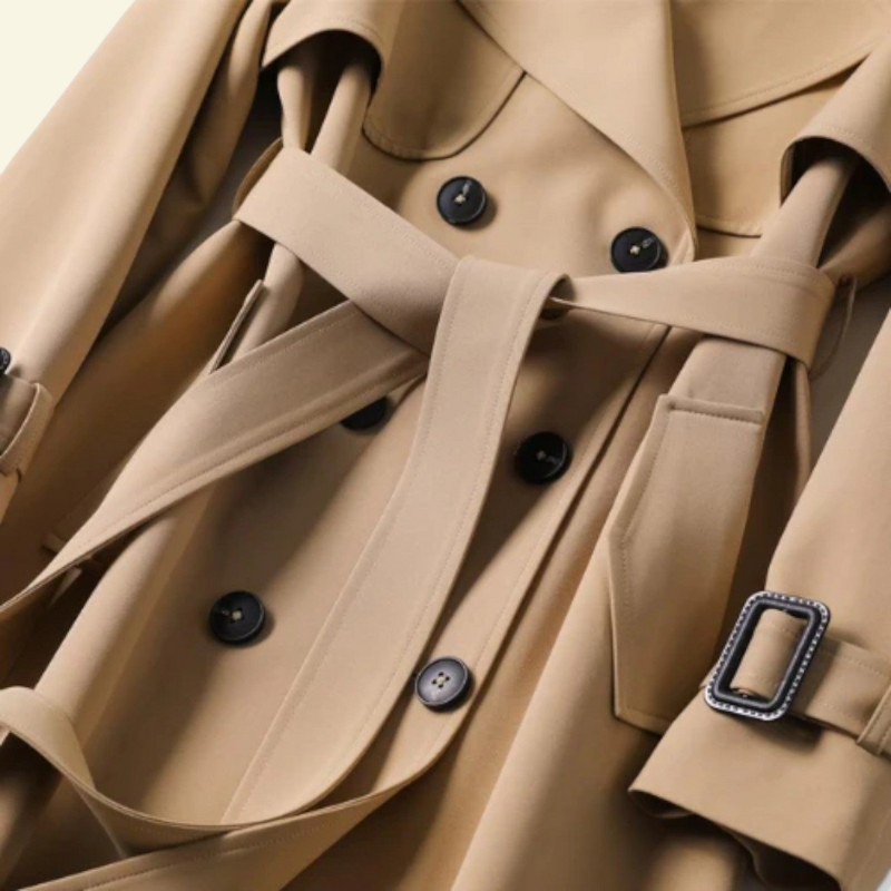 Damski trencz z paskiem i klamrami-Coats for Women-Olave