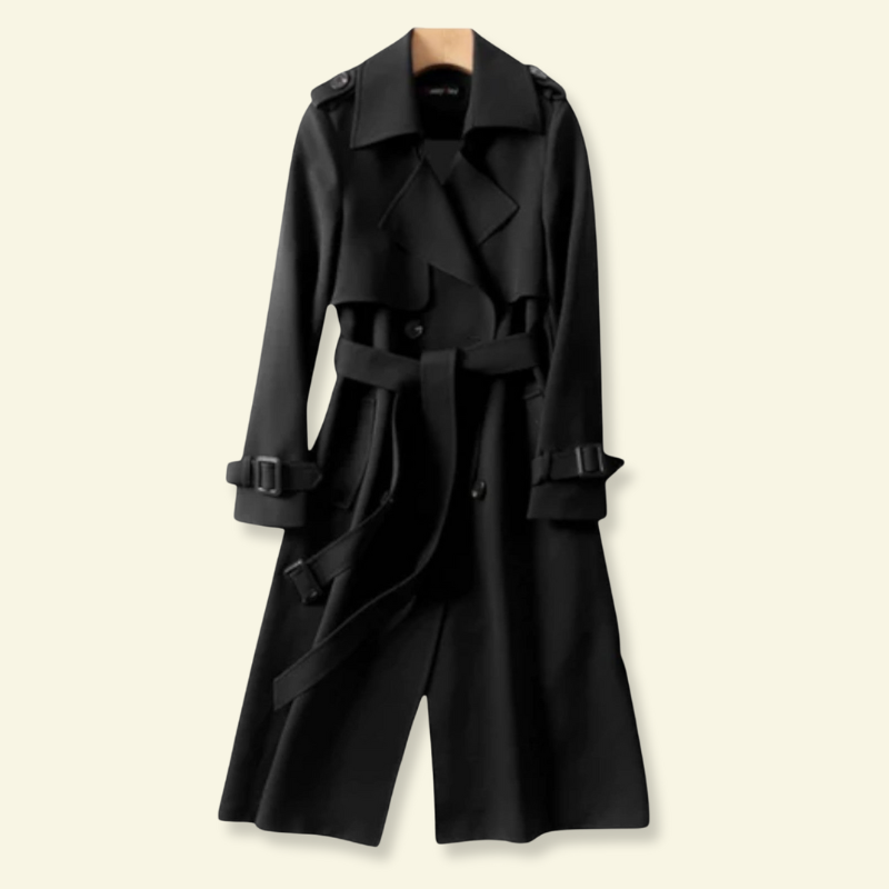 Damski trencz z paskiem i klamrami-Coats for Women-Olave