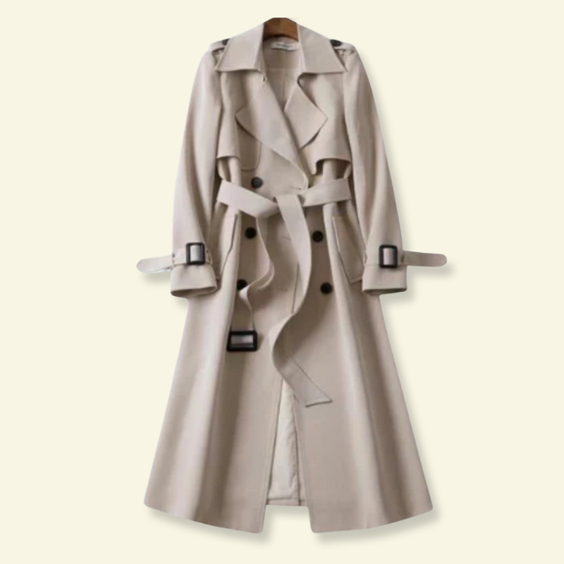 Damski trencz z paskiem i klamrami-Coats for Women-Olave