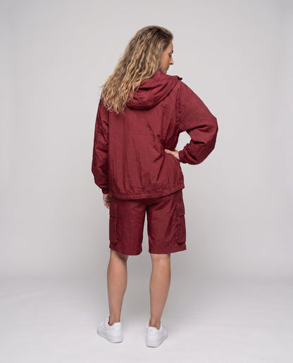 Damski wiatrówka z kapturem i zapięciem na zamek-Jacket for women-Olave