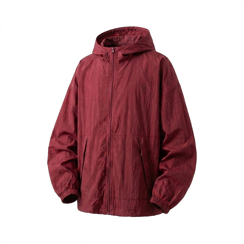 Damski wiatrówka z kapturem i zapięciem na zamek-Jacket for women-Olave