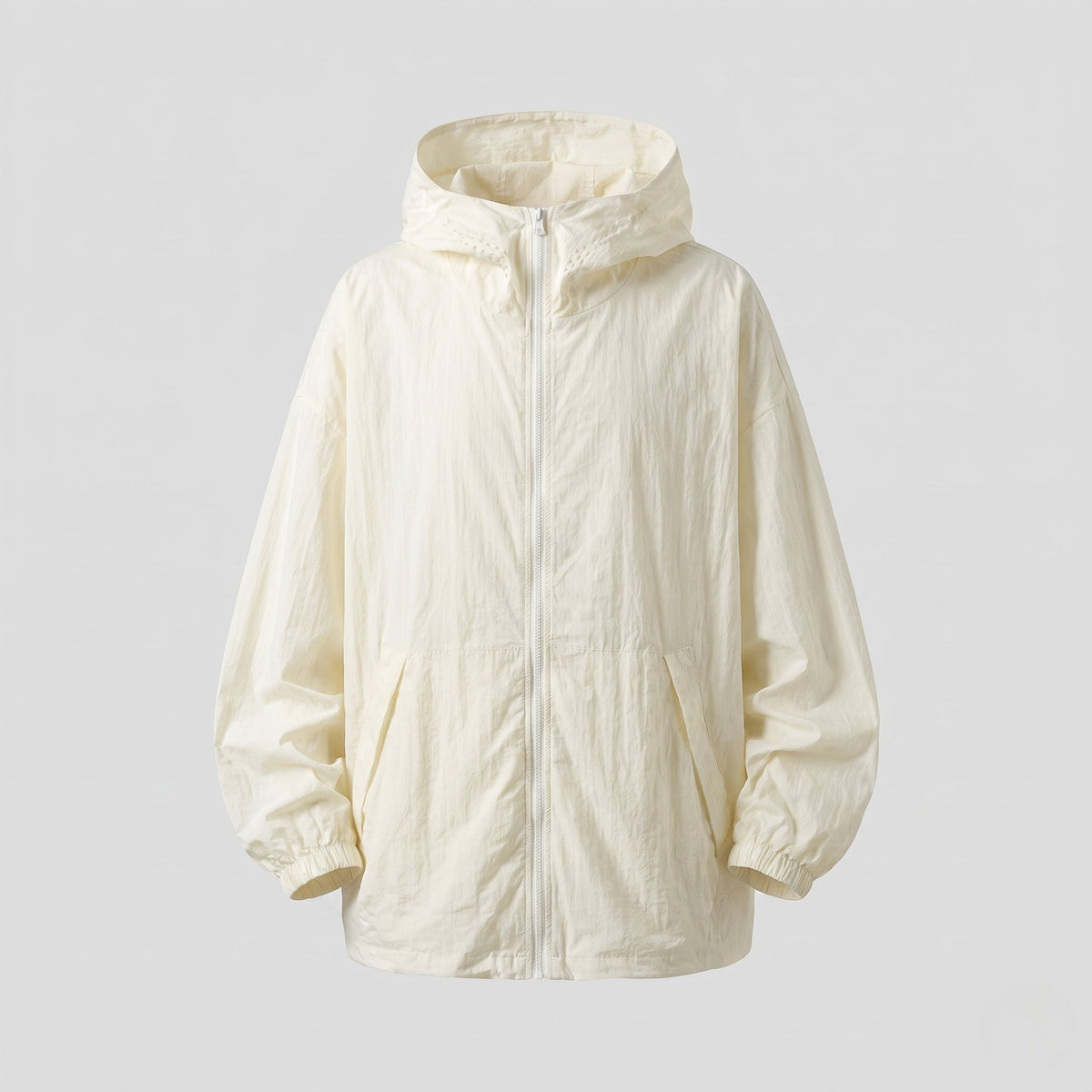 Damski wiatrówka z kapturem i zapięciem na zamek-Jacket for women-Olave