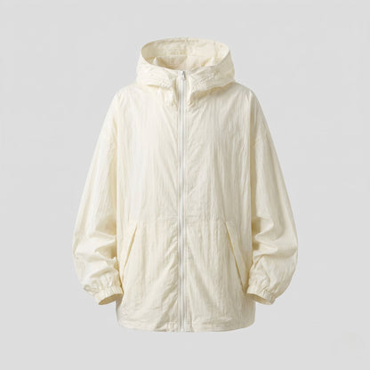 Damski wiatrówka z kapturem i zapięciem na zamek-Jacket for women-Olave