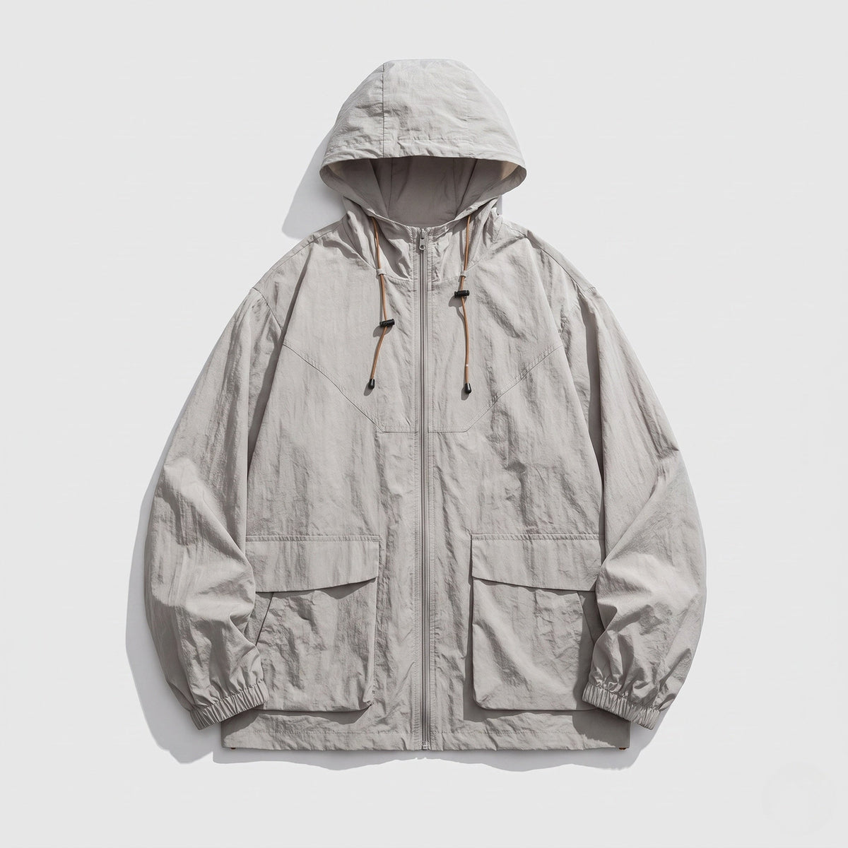 Damski wiatrówka z kapturem i zapięciem na zamek-Jacket for women-Olave