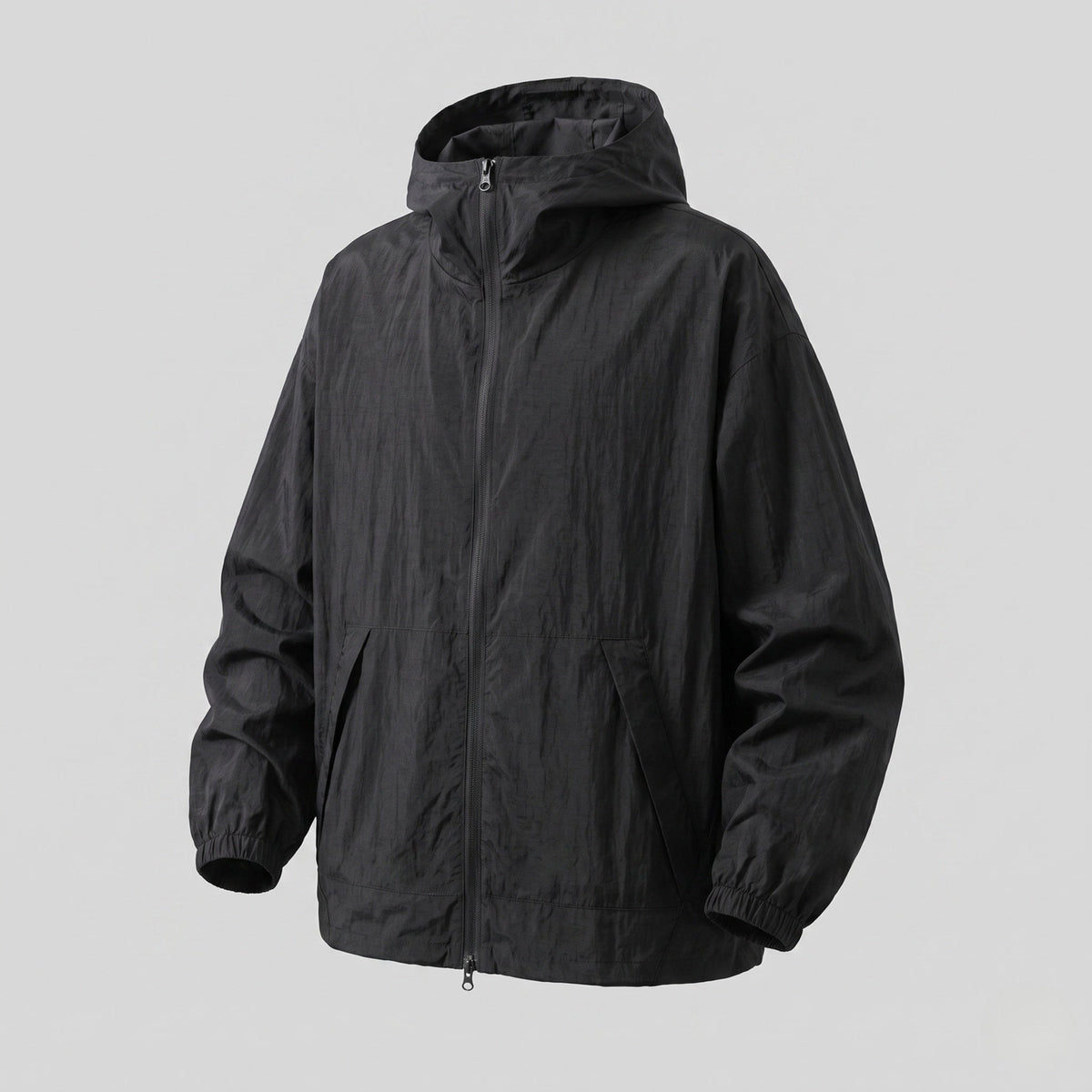 Damski wiatrówka z kapturem i zapięciem na zamek-Jacket for women-Olave