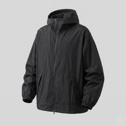 Damski wiatrówka z kapturem i zapięciem na zamek-Jacket for women-Olave