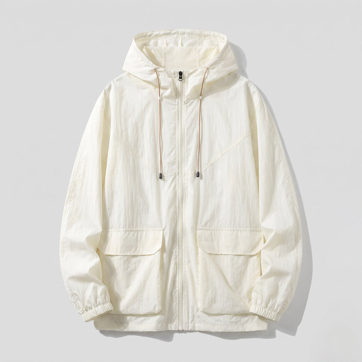 Damski wiatrówka z kapturem i zapięciem na zamek-Jacket for women-Olave