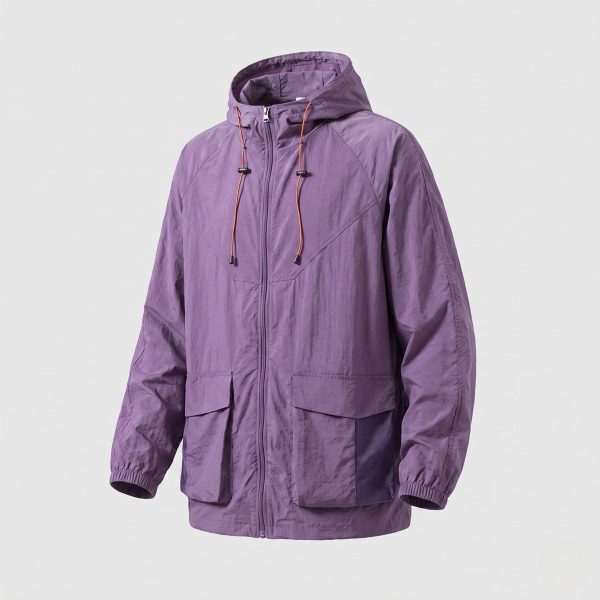 Damski wiatrówka z kapturem i zapięciem na zamek-Jacket for women-Olave