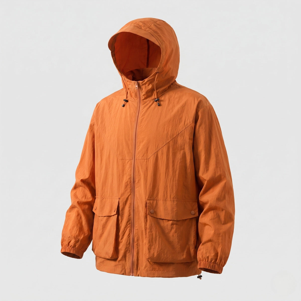 Damski wiatrówka z kapturem i zapięciem na zamek-Jacket for women-Olave