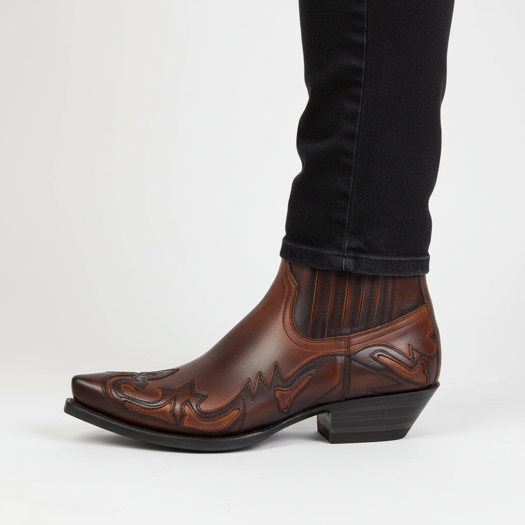 Damskie kowbojki z ozdobnymi szwami-Footwear for women-Olave