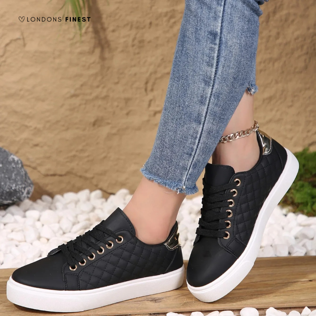 Damskie pikowane sneakersy przed kostkę-Footwear for women-Olave
