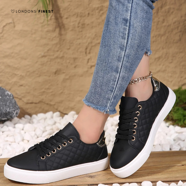 Damskie pikowane sneakersy przed kostkę-Footwear for women-Olave