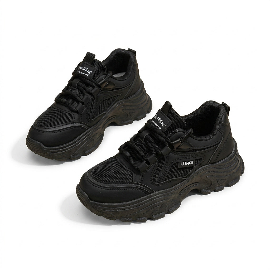Damskie sneakersy na masywnej platformie sznurowane-Footwear for women-Olave