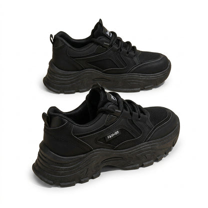 Damskie sneakersy na masywnej platformie sznurowane-Footwear for women-Olave