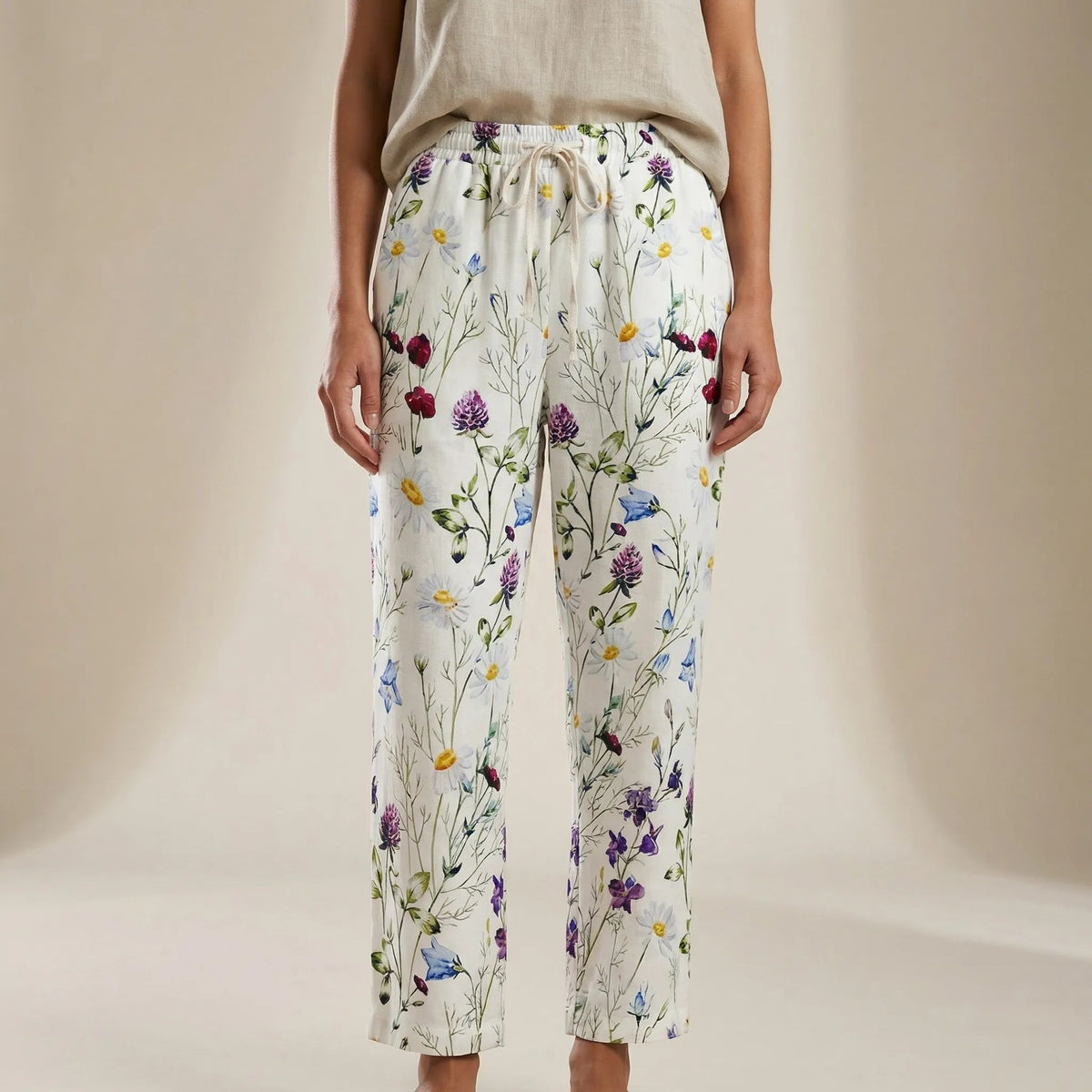 Damskie spodnie jeansowe z prostymi nogawkami i wzorem patchwork-Pants for Women-Olave