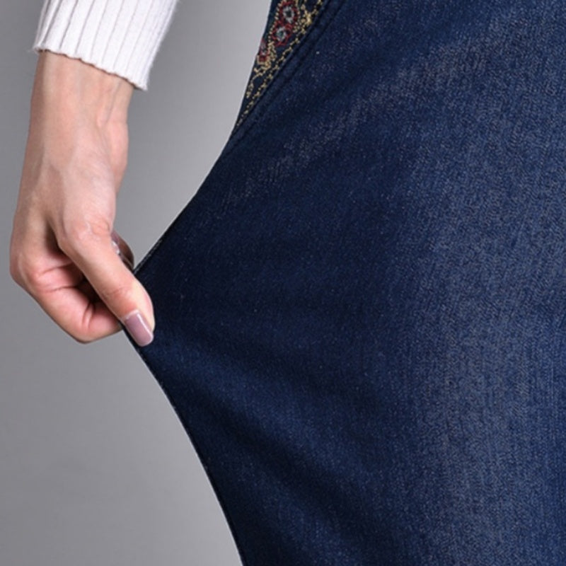 Damskie spodnie z prostymi nogawkami i elastycznym pasem-Pants for Women-Olave