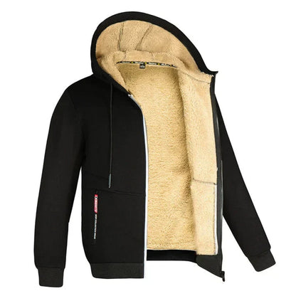 Męska bluza z kapturem i podszewką typu miś-Jackets for men-Olave