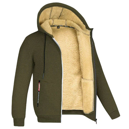 Męska bluza z kapturem i podszewką typu miś-Jackets for men-Olave